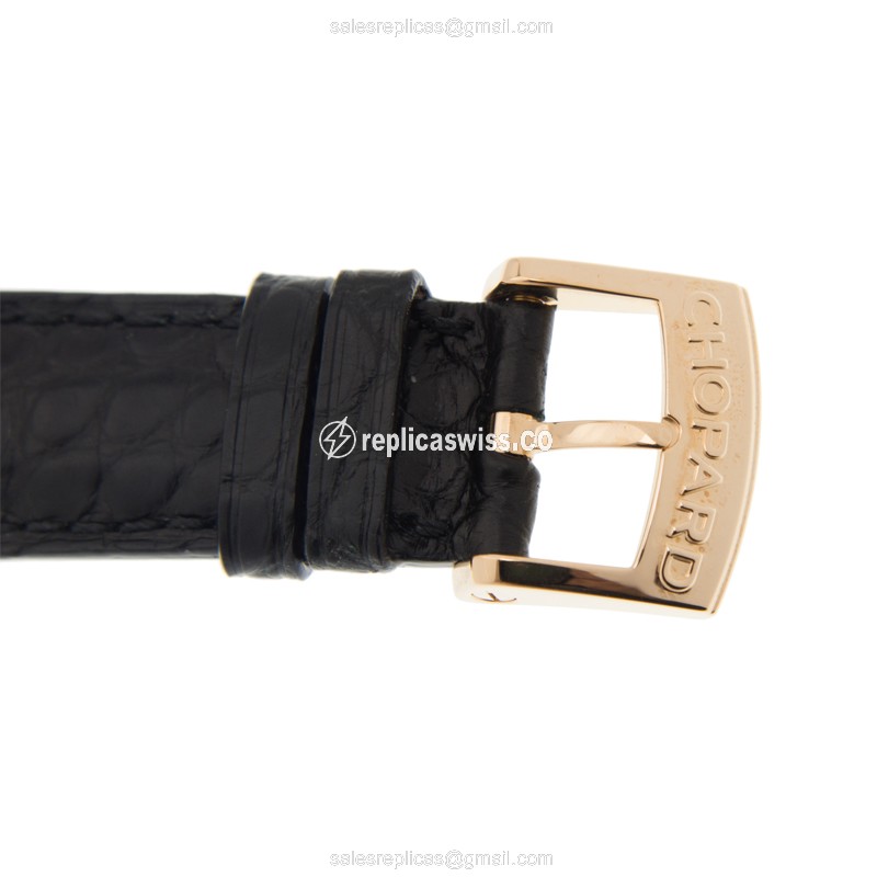 Chopard L.U.C 161902-5048 - Automatic 18kt Rose Gold - Gold Dial - Buckle Clasp - Black Alligator Strap - View 4