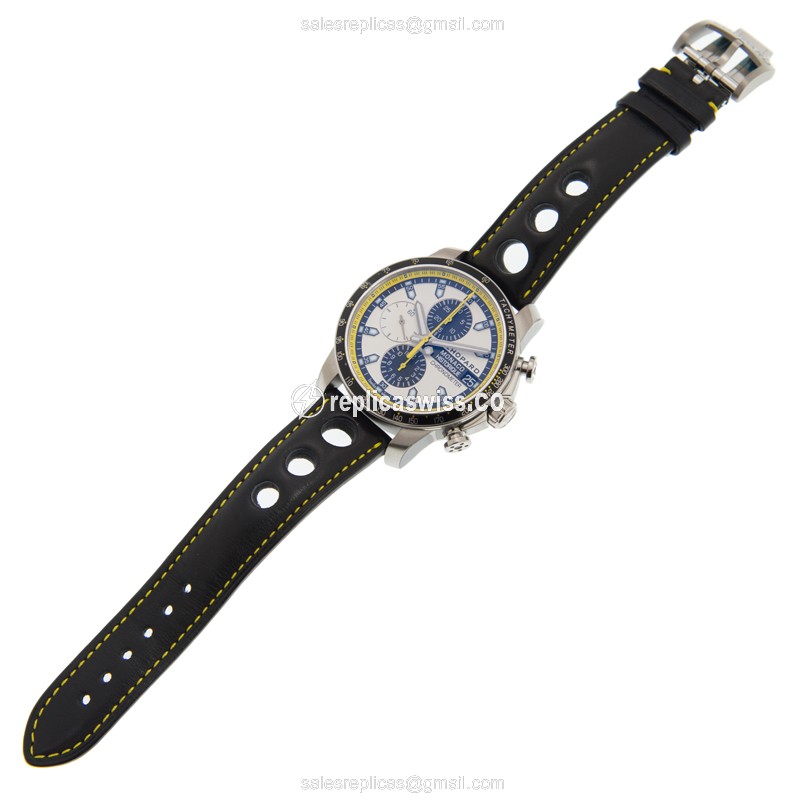 Chopard 168570-3001 Replica - Automatic - White Dial - Steel Case - Black Leather Strap - View 2
