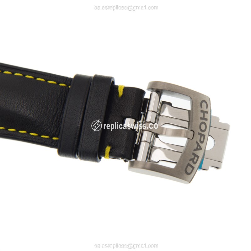 Chopard 168570-3001 Replica - Automatic - White Dial - Steel Case - Black Leather Strap - View 4