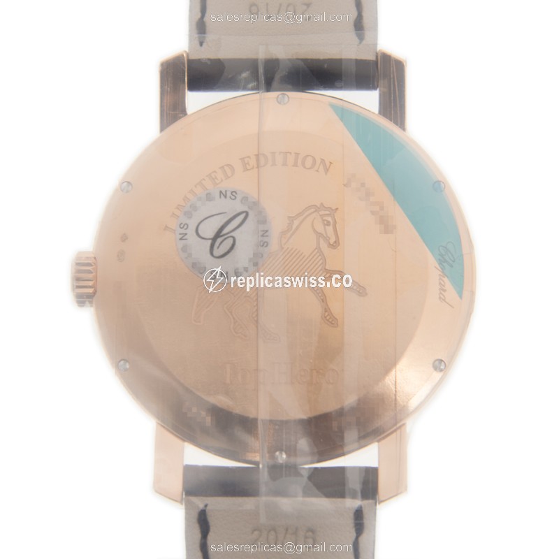Chopard Classic 161278-5015 - Automatic - 18kt Rose Gold - White Dial - Alligator Brown Strap - View 3