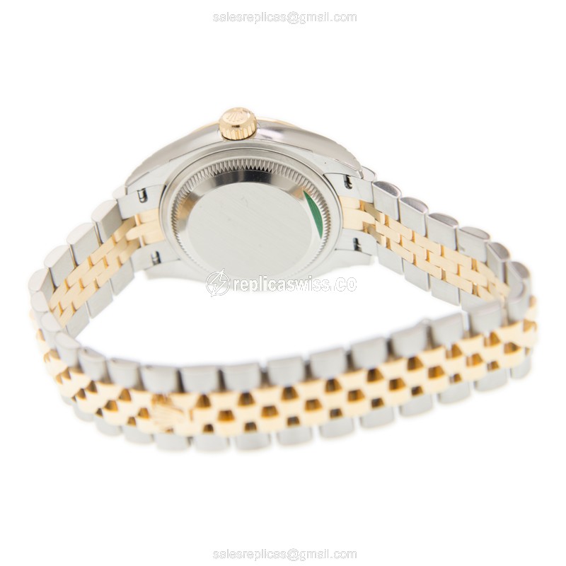Rolex Datejust Lady Replica - Automatic - Gold Case, Silver Dial - Steel Strap - View 4