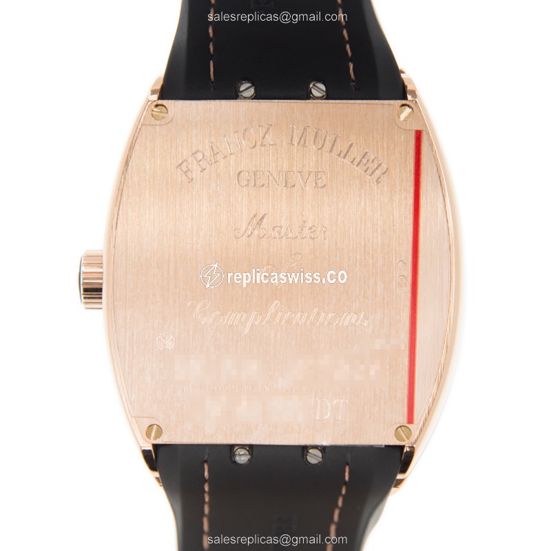 Franck Muller V 41 SC DT 5N.NR Vanguard - Auto - 18kt Rose Gold - Black Dial - Alligator Black Buckle - View 3