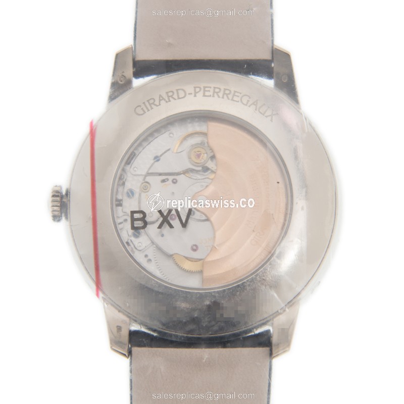 Girard Perregaux 1966 Replica - Automatic - 18kt White Gold - Black Dial, Alligator Strap - View 3