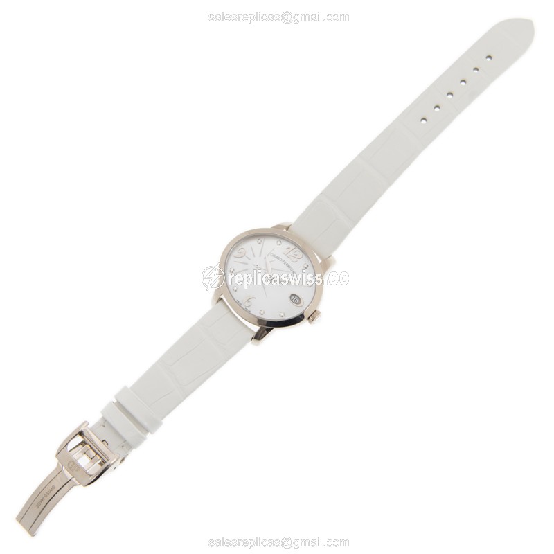 Girard Perregaux 80484-53-761-BK7A CATS EYE - Auto - Steel Case - White Dial - Alligator Strap - View 2