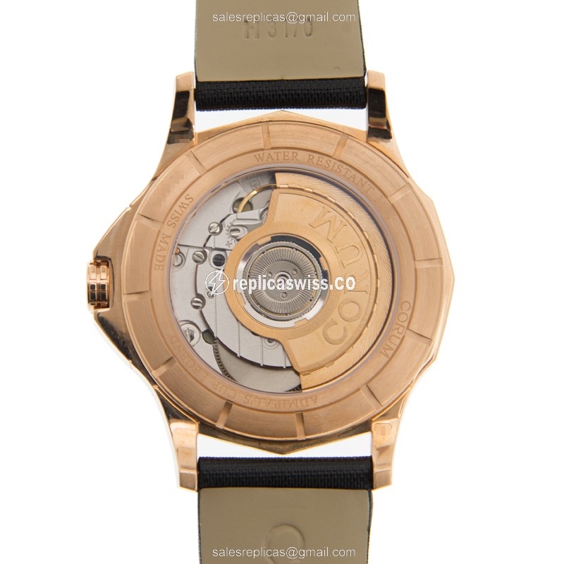 Corum Admiral's Cup Replica - Automatic - 18kt Rose Gold - Diamond Bezel - Black Dial - View 3