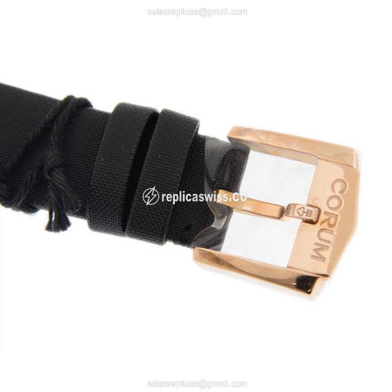 Corum Admiral's Cup Replica - Automatic - 18kt Rose Gold - Diamond Bezel - Black Dial - View 4
