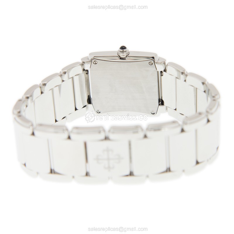 Patek Philippe TWENTY-4 Quartz - White Dial - Diamonds - Steel Strap - Silver Clasp - View 4