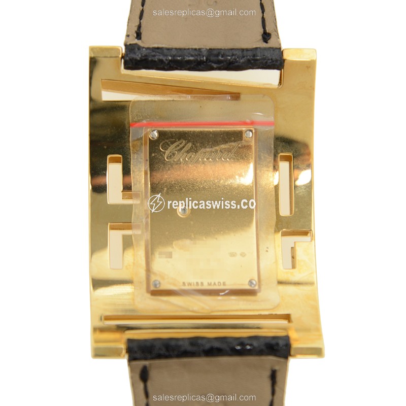 Chopard CLASSIQUE Quartz 18kt Gold/Steel - White Dial - Black Alligator Strap - Buckle Clasp - View 3