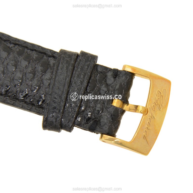 Chopard CLASSIQUE Quartz 18kt Gold/Steel - White Dial - Black Alligator Strap - Buckle Clasp - View 4