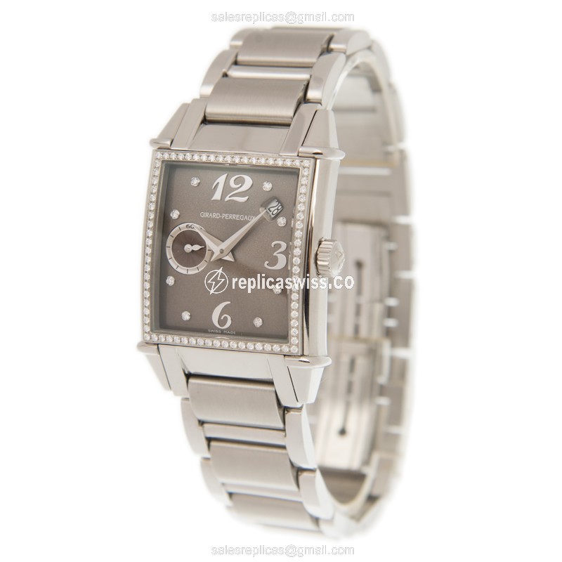 Girard Perregaux Vintage 1945 Replica - Automatic - Steel Case - Brown Dial - Silver Strap - View 2
