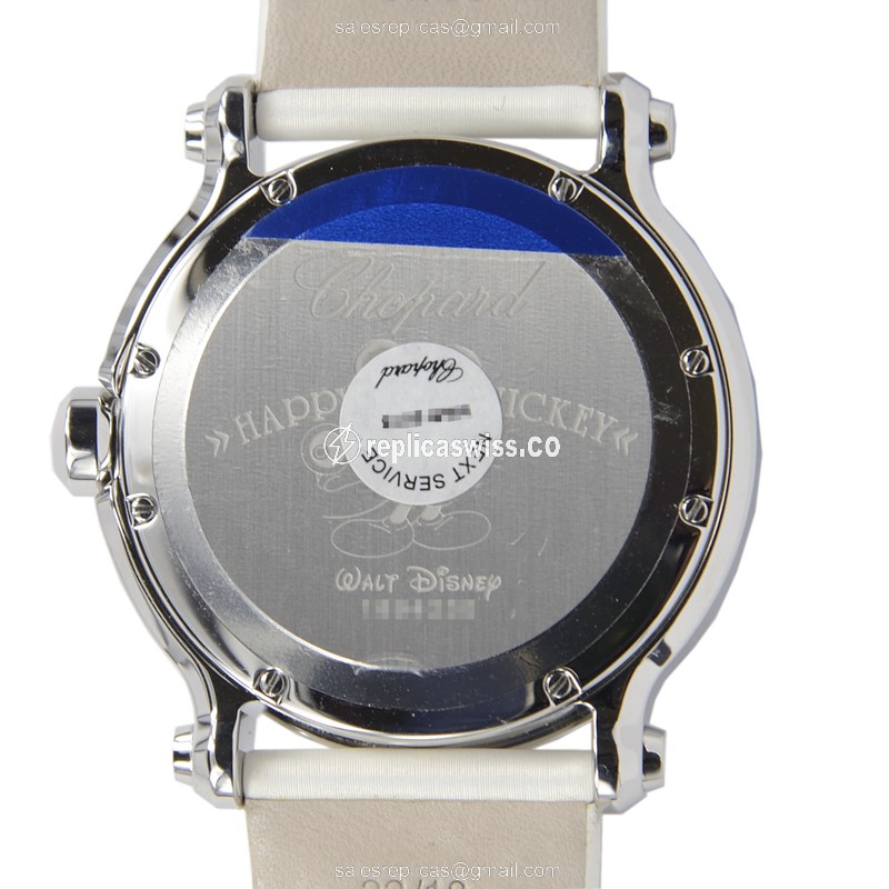 Chopard Happy Sport Quartz Steel - White Dial Leather Strap Buckle - View 3