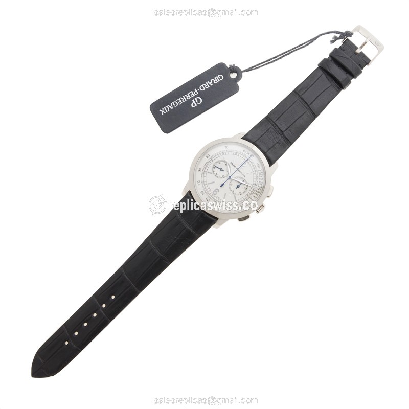 Girard Perregaux 1966 Replica - Automatic - 18kt Gold - White Dial - Black Alligator - View 2