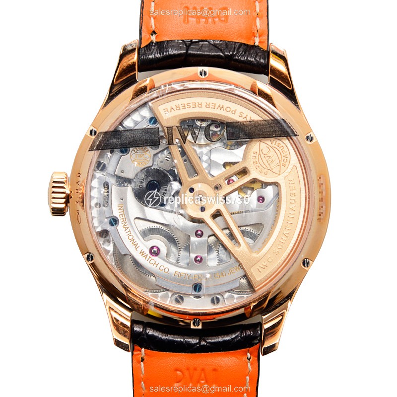 IWC Portuguese Replica - Automatic - 18kt Rose Gold - Dark Grey Dial - Black Alligator Strap - View 3
