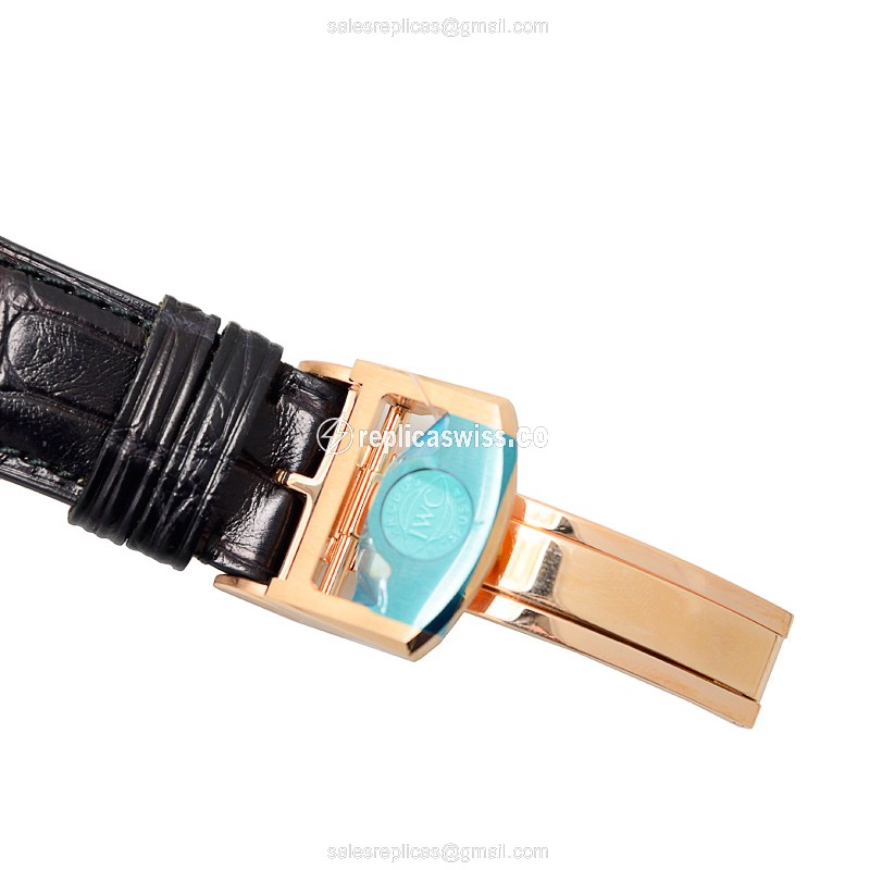 IWC Portuguese Replica - Automatic - 18kt Rose Gold - Dark Grey Dial - Black Alligator Strap - View 4