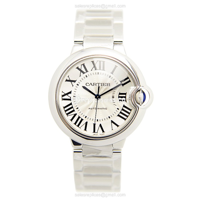 Cartier Ballon Bleu Replica - Automatic - Steel - White Dial - Silver Clasp - View 2