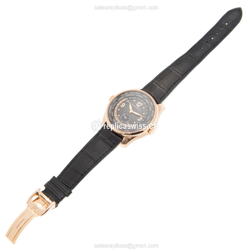 Girard Perregaux 49865-52-651-BA6A Automatic - 18kt Rose Gold - Black Dial - Alligator Black Strap - View 2