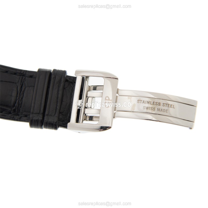 Girard Perregaux 1996 Automatic Replica - Steel Case - White Dial - Black Alligator Strap - View 4