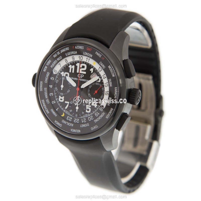 Girard Perregaux 49820-32-611-FK6A - Automatic Titanium - Black Dial - Rubber Strap - View 3