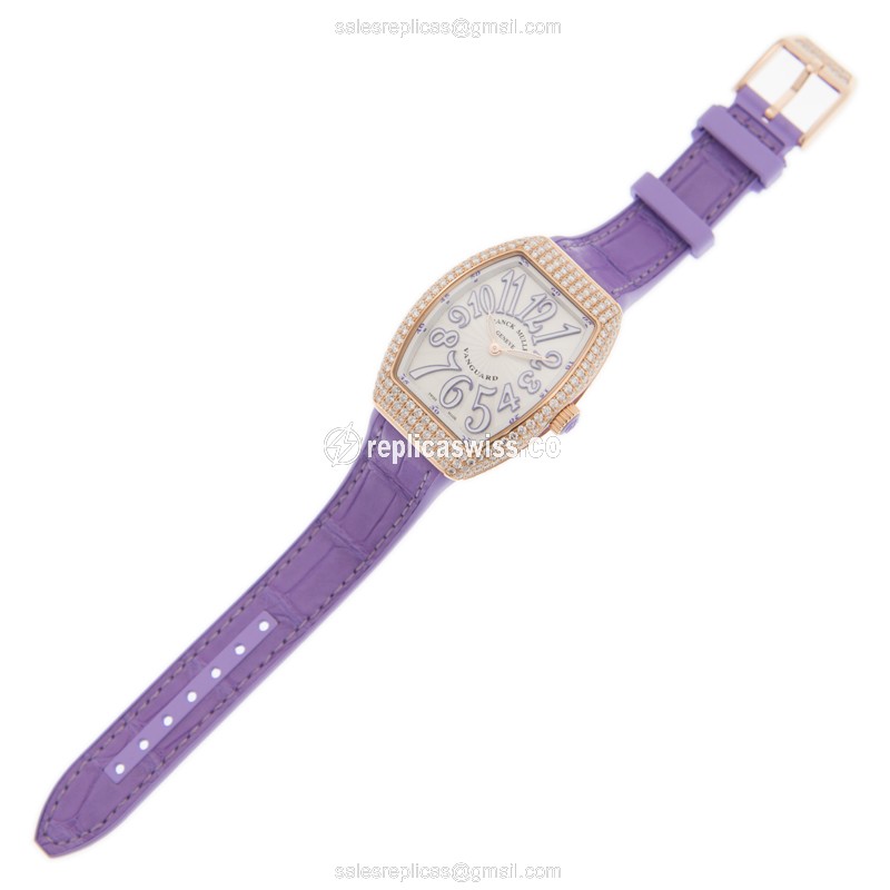 Franck Muller Vanguard Replica - Rose Gold - White Dial - Qz - View 2