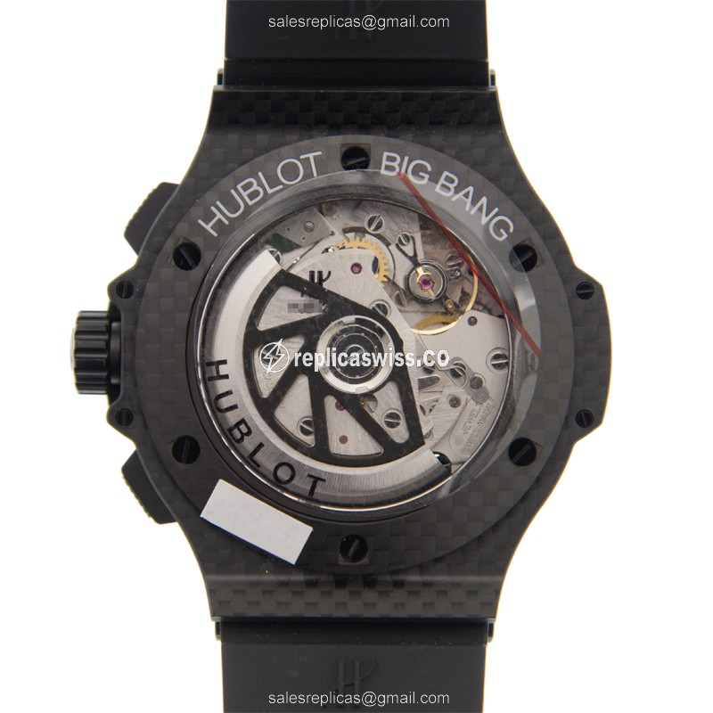 Hublot BIG BANG Replica - Automatic - Carbon Fiber Case - Black Dial - Rubber Strap - View 3