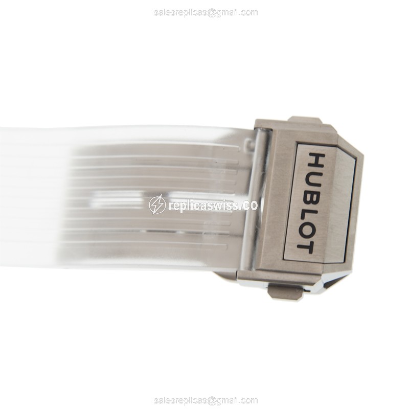 Hublot BIG BANG Replica - Automatic Sapphire Case - Skull Dial - Transparent Strap - View 4