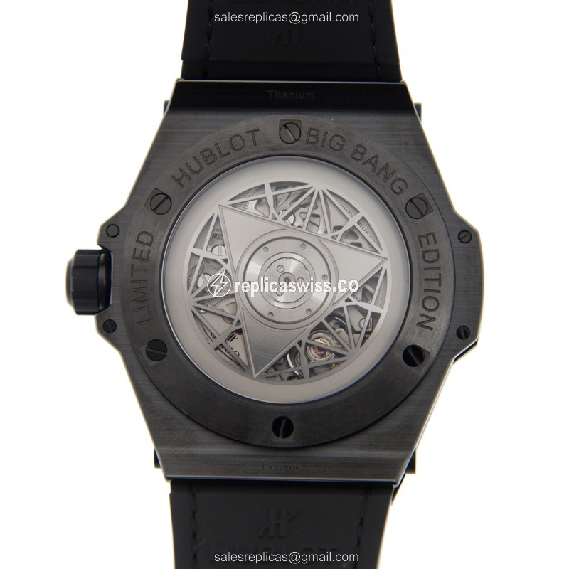 Hublot BIG BANG Replica - Automatic - Black Dial - Ceramic Case - Black Rubber Strap - View 3
