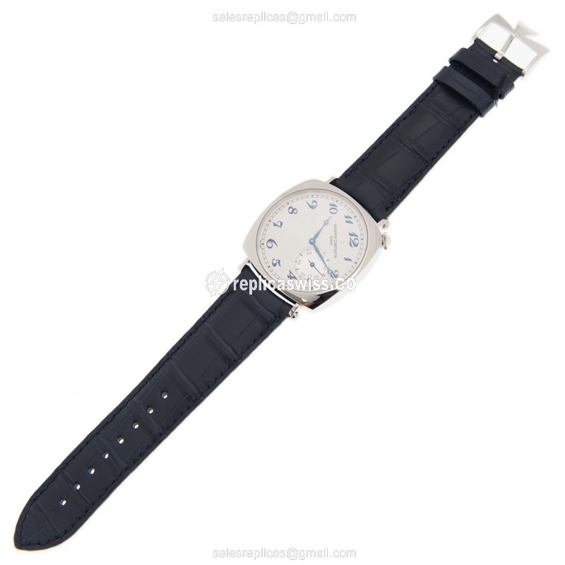 Vacheron Constantin Historiques 82035/000P-B168 - Manual Wind - 950 Platinum Case - White Dial - Blue Alligator Strap - View 2