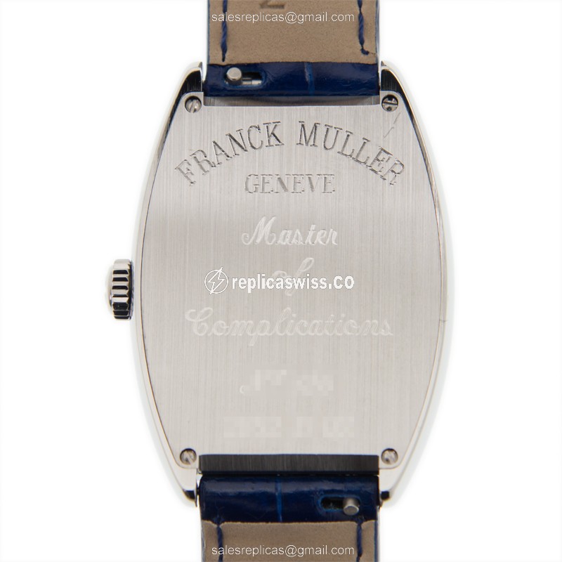 Franck Muller 2852 B QZ Curvex Quartz - Silver Dial, Alligator Blue Strap - View 3