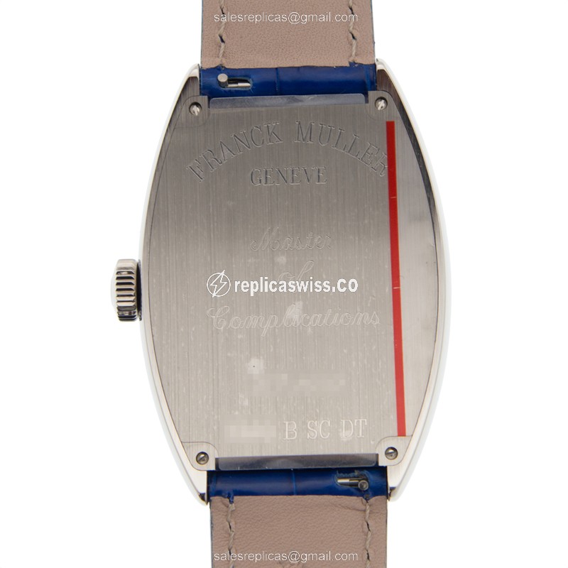 Franck Muller 8880 B SC DT Replica - Blue Dial - Automatic - Stainless Steel - Blue Alligator Buckle - View 3