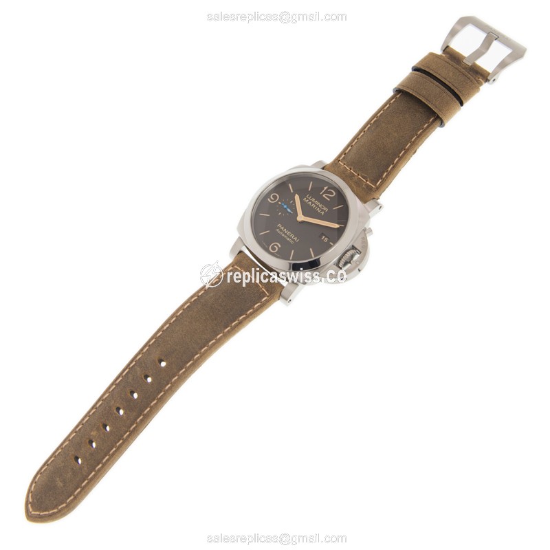 Panerai Luminor Replica - Automatic - Brown Dial - Titanium - View 2