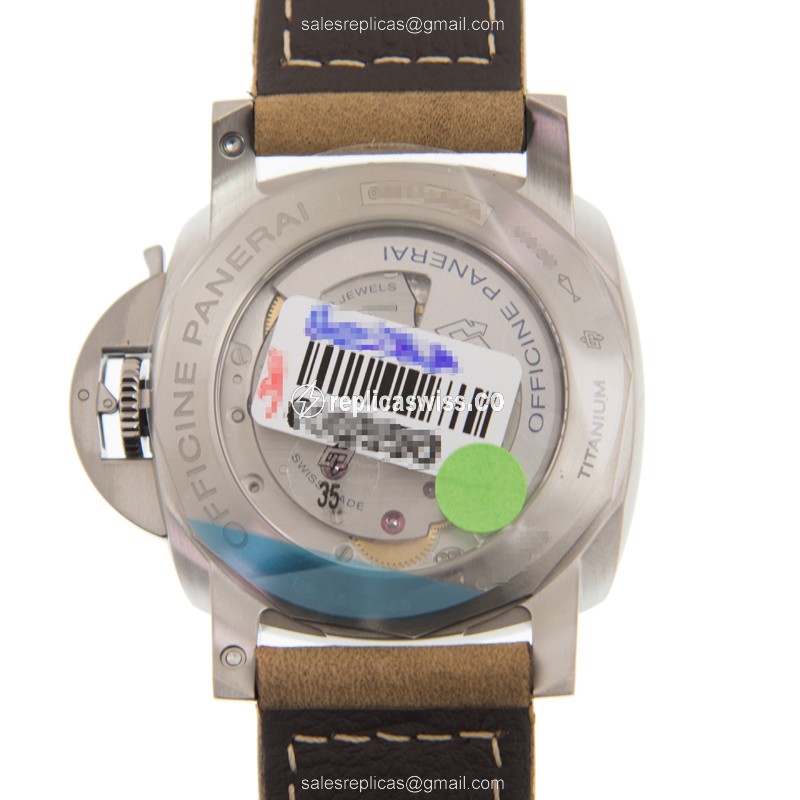 Panerai Luminor Replica - Automatic - Brown Dial - Titanium - View 3