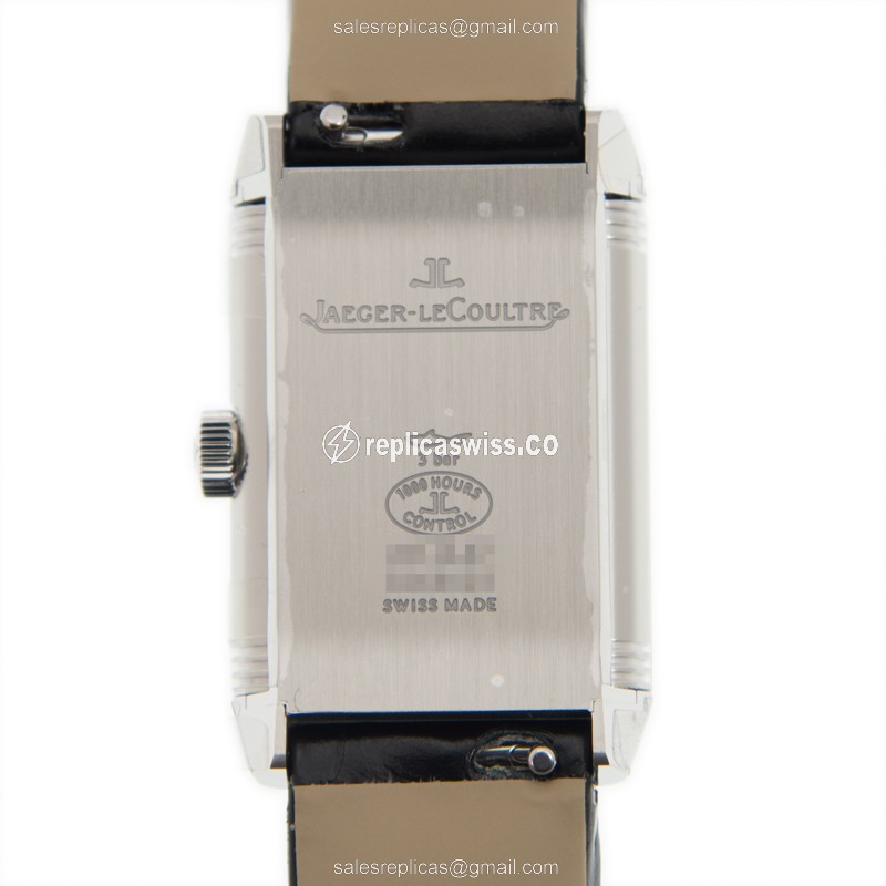 Jaeger-Lecoultre Q2618430 REVERSO Quartz - Silver Dial - Steel Case - Black Leather Strap - View 3
