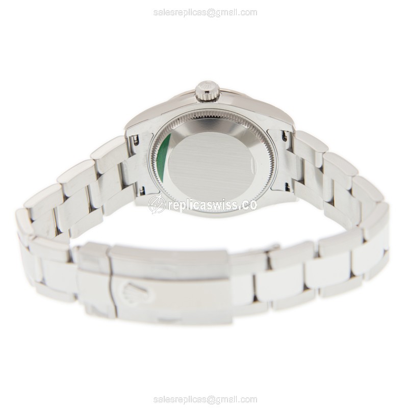 Rolex Datejust Replica - Automatic - 18kt White Gold - Steel Case - Blue Dial - View 4