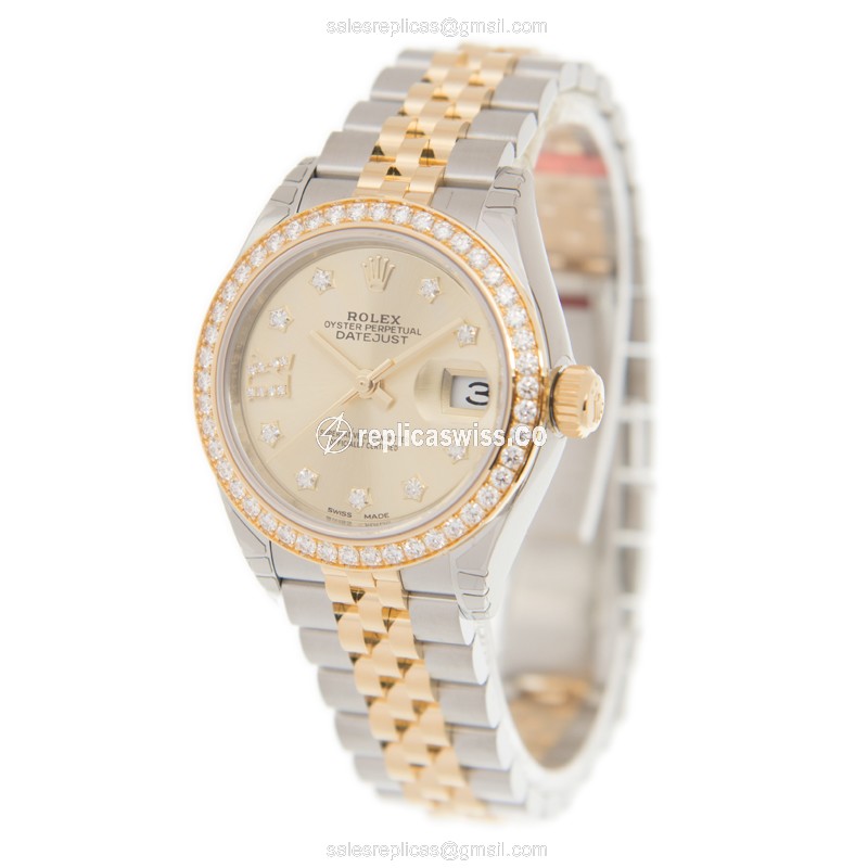 Rolex Datejust Lady Replica - Automatic - Gold Dial & Clasp - View 3