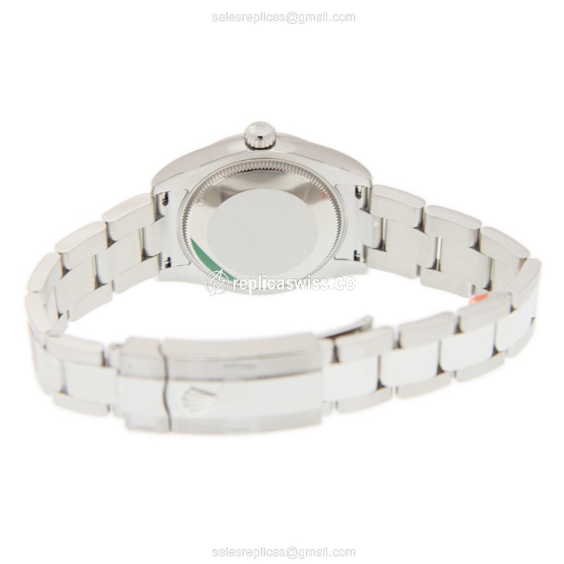 Rolex Lady Datejust Replica - Automatic - White Gold & Steel - Silver Dial - Steel Strap - View 4