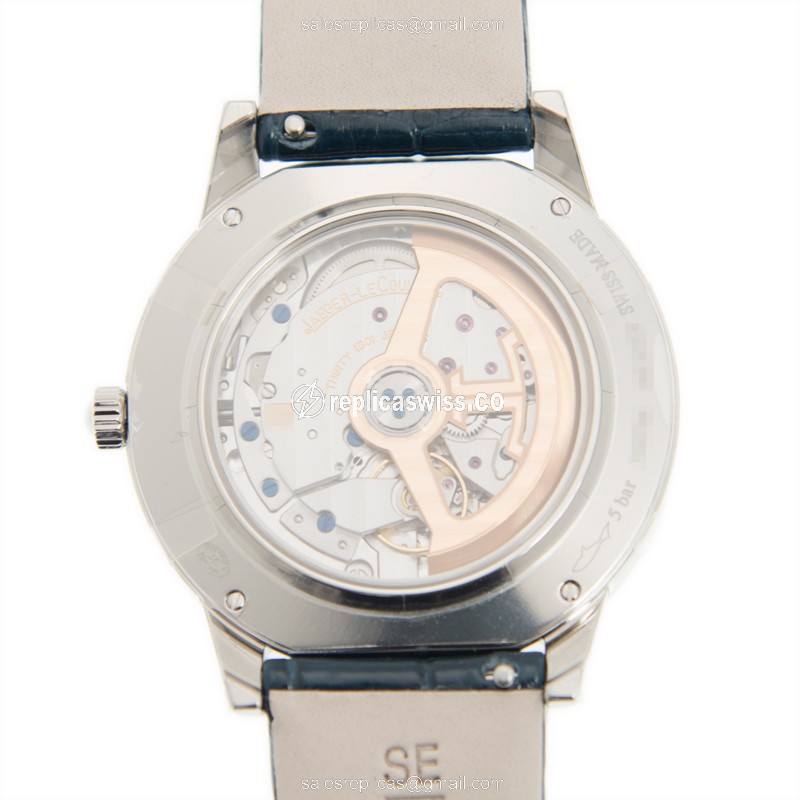 Jaeger-Lecoultre Rendez-Vous Replica - Automatic - Steel Case - Silver Dial - Blue Alligator Strap - View 3
