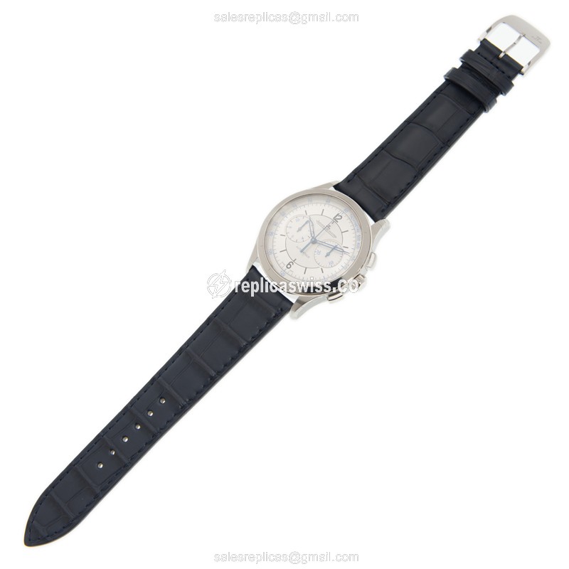 Jaeger-Lecoultre Q1538530 Replica - Ultra Thin Automatic - Silver Dial - Blue Strap - Sapphire Crystal - View 2