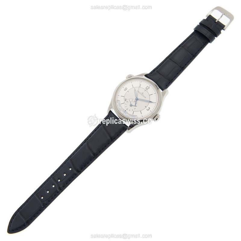 Jaeger-Lecoultre Q1428530 Replica - Ultra Thin - Automatic - Silver Dial - Blue Strap - View 2