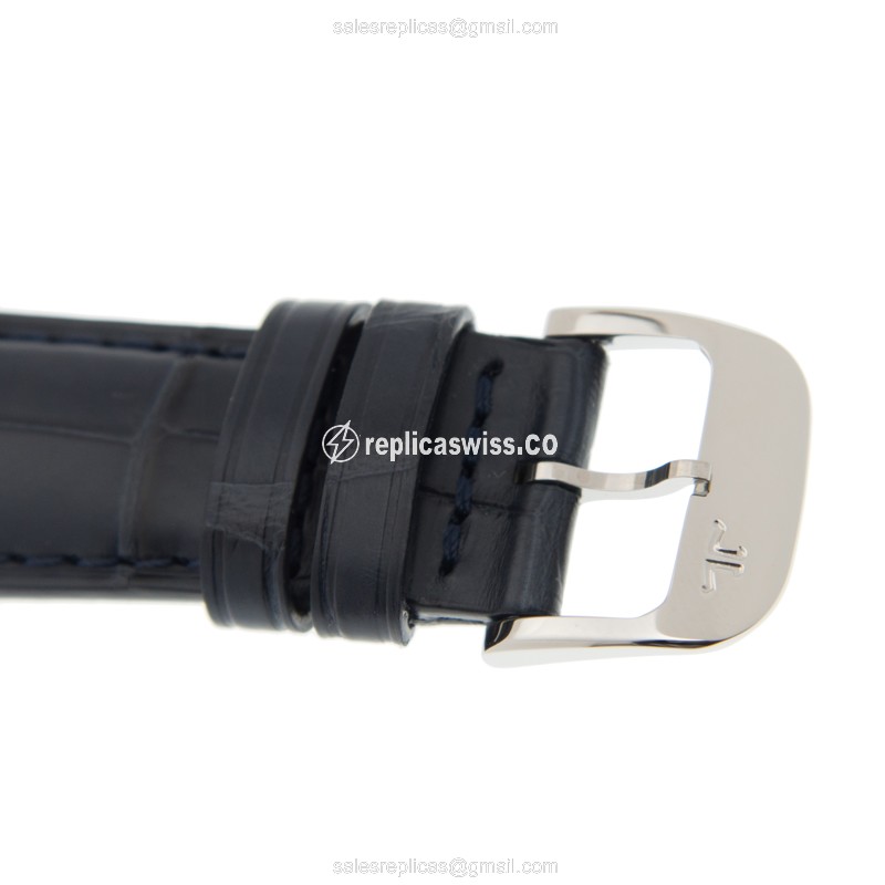Jaeger-Lecoultre Q1428530 Replica - Ultra Thin - Automatic - Silver Dial - Blue Strap - View 4