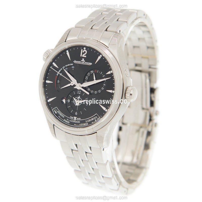 Jaeger-Lecoultre Q1428171 Ultra Thin - Automatic - Black Dial - Silver Steel Case - View 3