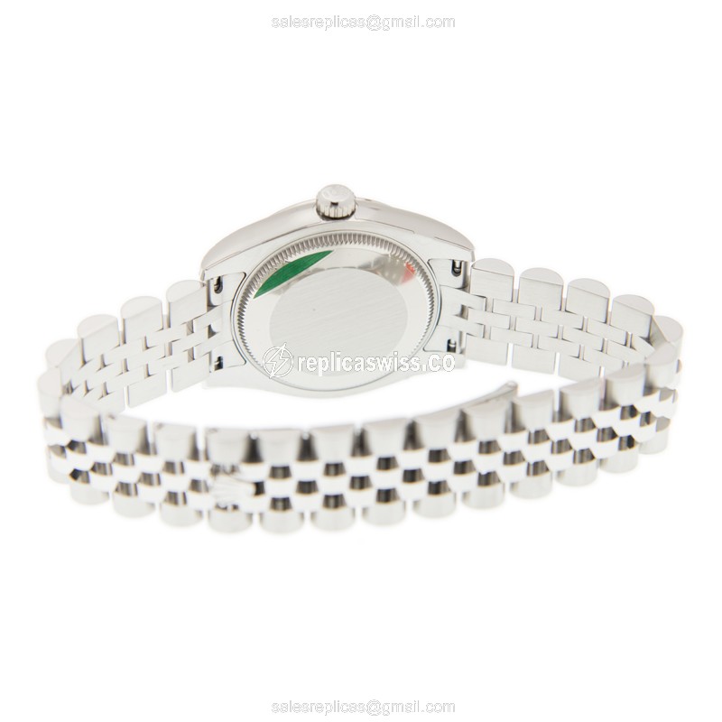 Rolex Datejust Replica - Automatic - White Gold & Steel - White Dial, Silver Clasp - View 4