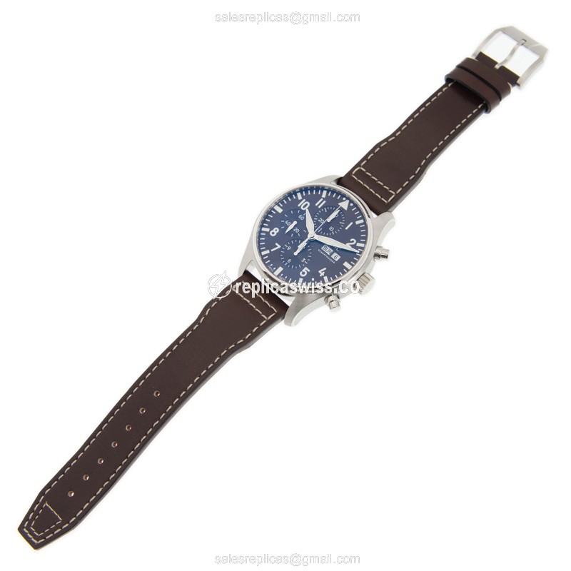 Rolex IW377713 PILOTS Replica - Automatic - Brown Dial - Steel Case - Brown Cowhide Strap - View 2