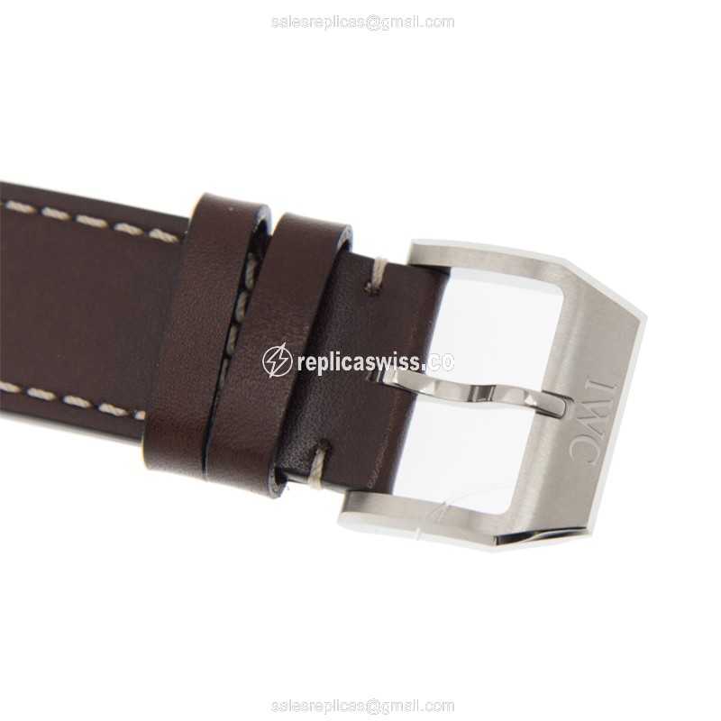 Rolex IW377713 PILOTS Replica - Automatic - Brown Dial - Steel Case - Brown Cowhide Strap - View 4