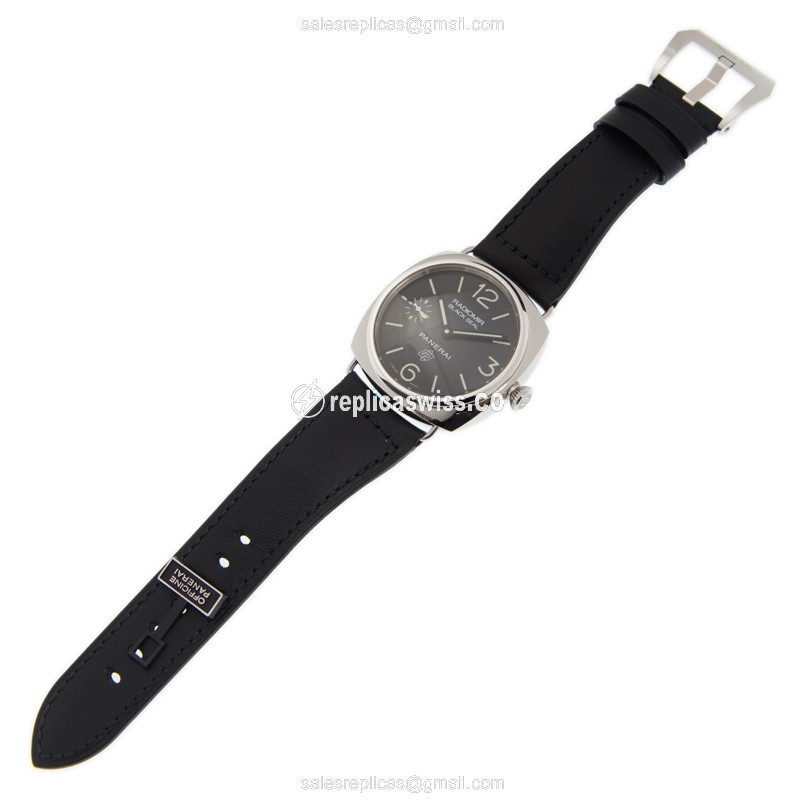 Panerai PAM00380 RADIOMIR Replica - Manual - Stainless Steel - Black Dial - Black Cowhide Strap - View 2