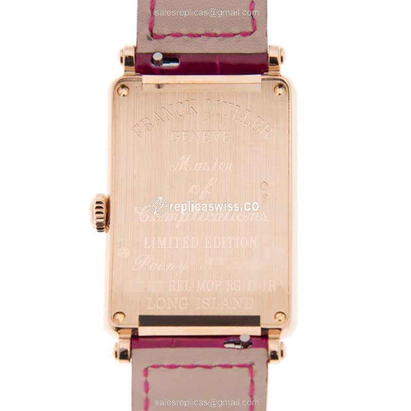 Franck Muller 952 QZ REL MOP RG D 1R LONG ISLAND - Quartz - 18kt Rose Gold - Diamonds - White Dial - Buckle Clasp - View 3