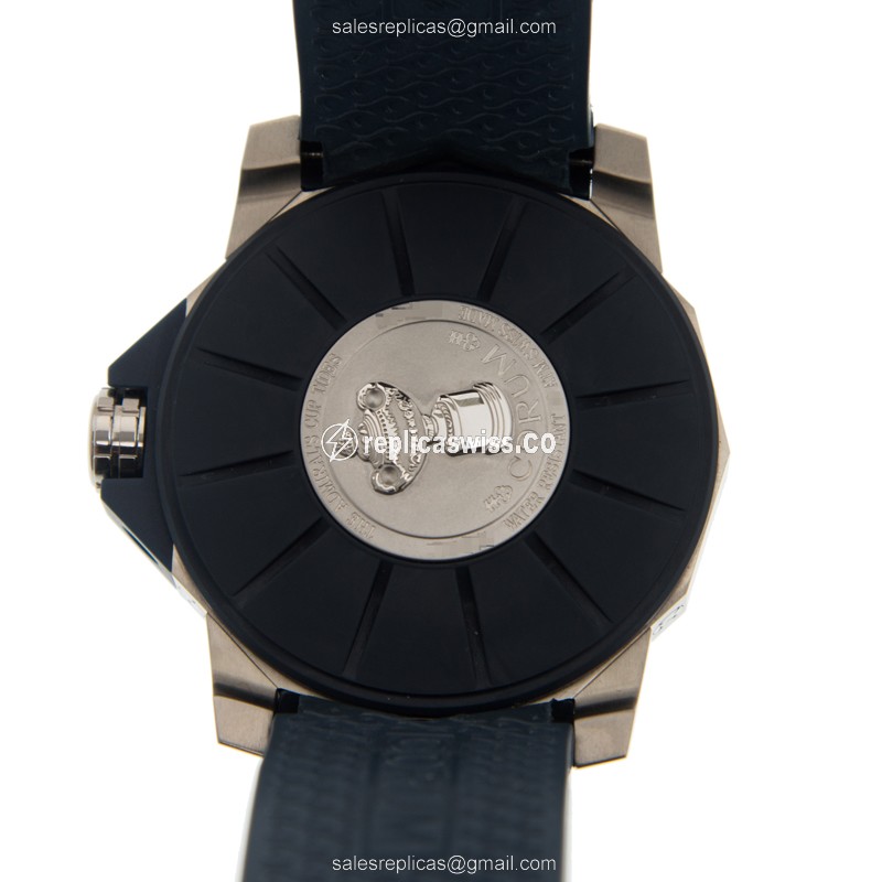 Corum Admiral's Cup - Automatic - Titanium - Blue Dial - Rubber Blue Strap - View 3
