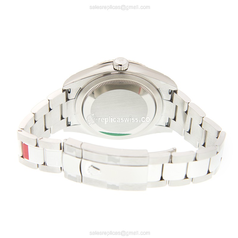 Rolex Sky-Dweller Replica - Automatic - 18kt White Gold & Steel - Black Dial - Silver Steel Strap - View 4