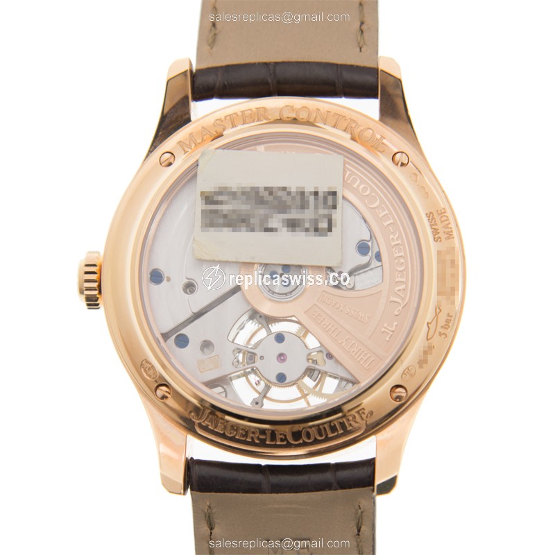 Jaeger-Lecoultre Q1652410 Replica - Ultra Thin - Automatic - Rose Gold - Beige Dial - Alligator Black Strap - View 3