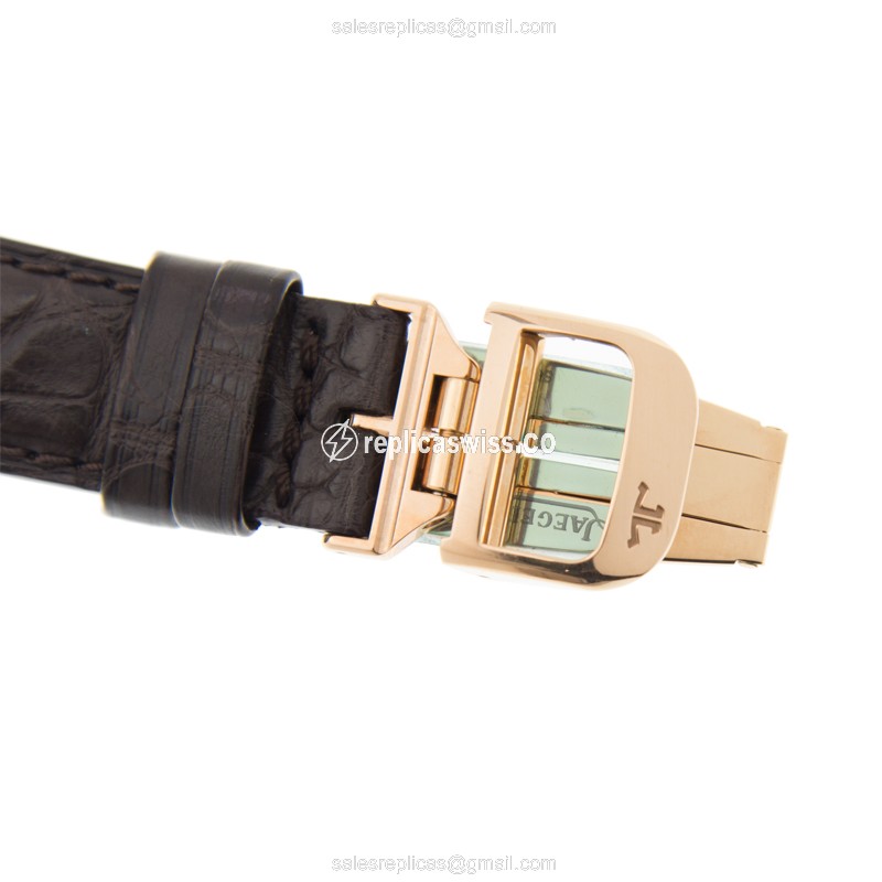 Jaeger-Lecoultre Q1652410 Replica - Ultra Thin - Automatic - Rose Gold - Beige Dial - Alligator Black Strap - View 4