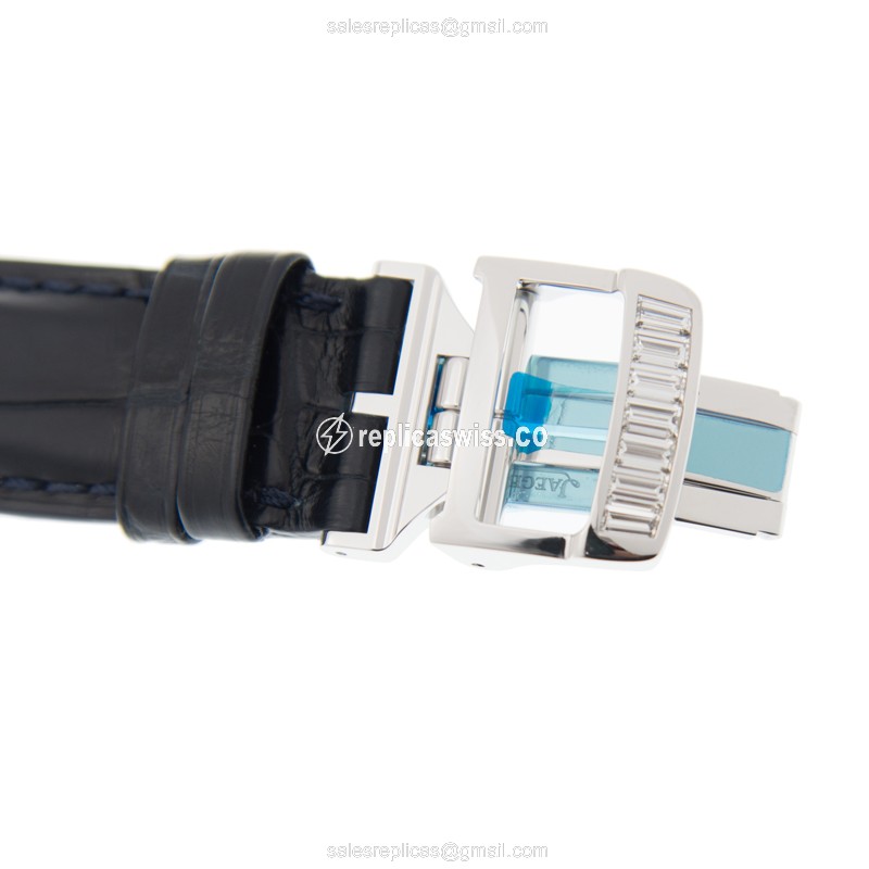 Jaeger-Lecoultre Q50834E1 Replica - Ultra Thin - Automatic - 18kt White Gold - Diamond Dial - Purple - Black Alligator Strap - View 4